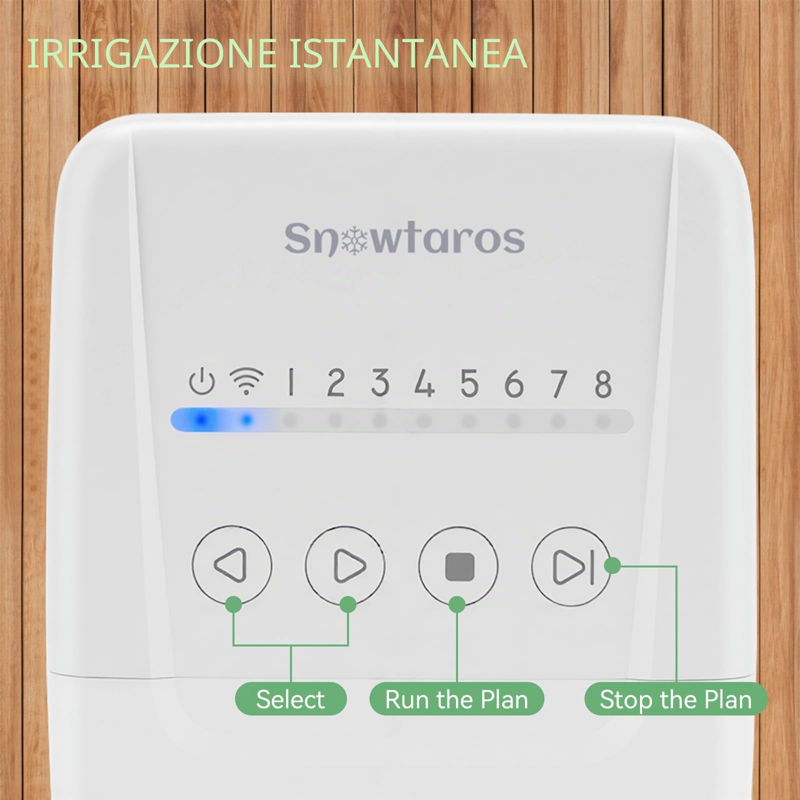 Controller Irrigazione 8 Zone, Controller Irrigazione WiFi con Controllo APP, Intelligenza Meteo Locale, Ritardo Pioggia, Installazione DIY Semplice, Timer Irrigazione per Giardino (8 Zone)