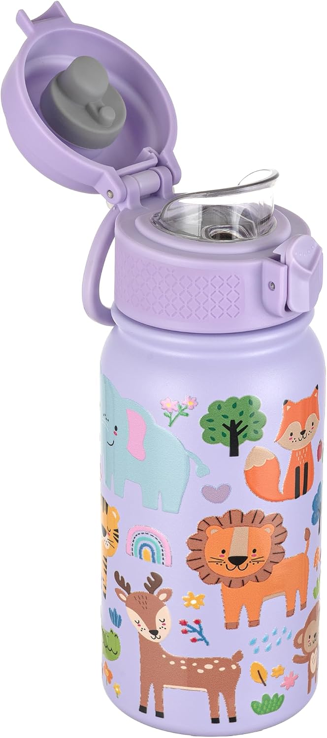 GOPPUS Kids Insulated Water Bottle 12oz,Leakproof Stainless Steel bottle,BPA Free Double Wall Vacuum Insulated Bottle for School,Travel,Sports & Outdoor Activities,Boys Girls