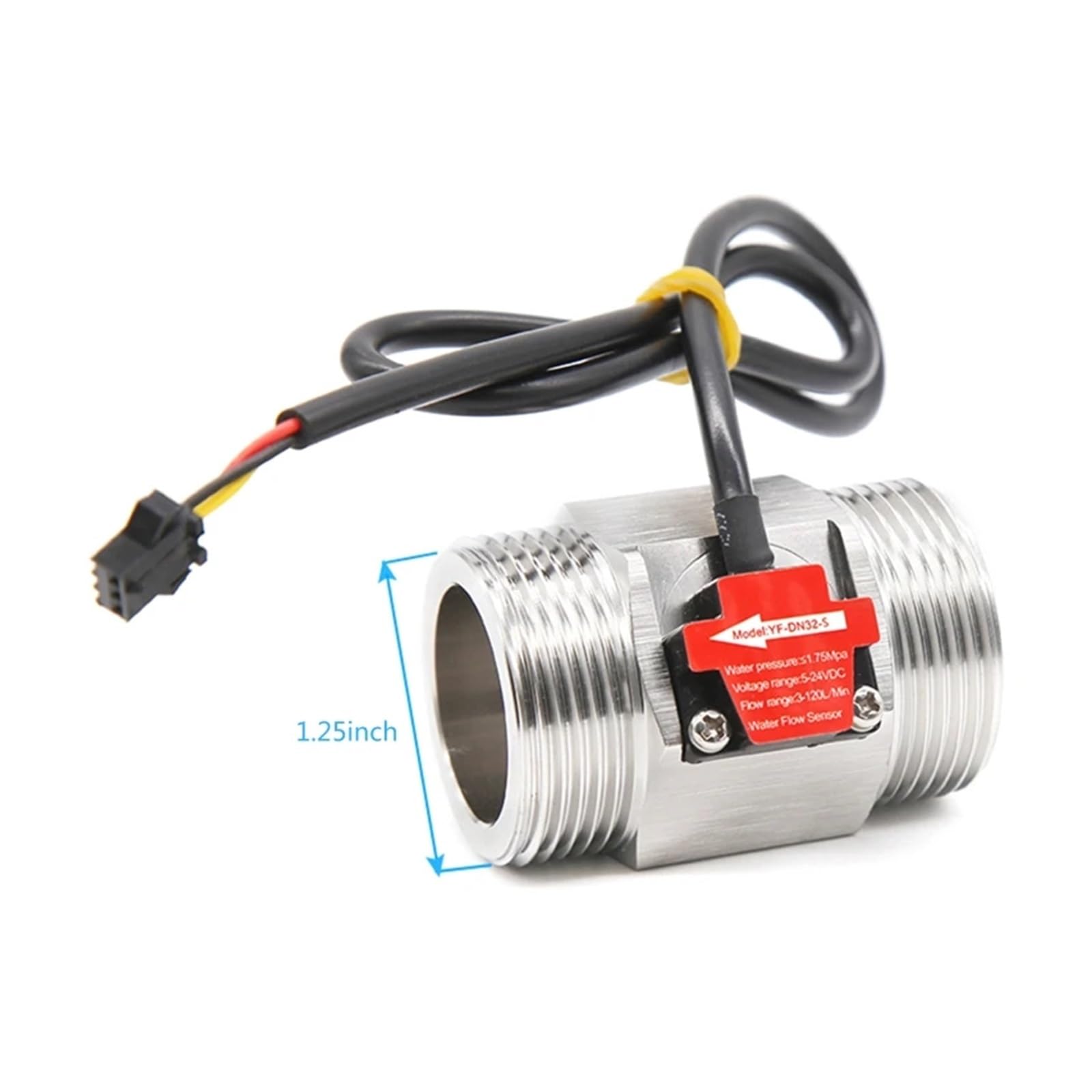 Medidor de flujo de agua, Sensor De Flujo Agua 1,25 Pulgadas, Medidor, Hall, Control, Acero Inoxidable, 5-24VDC, Utilizado For Calentador, Granja