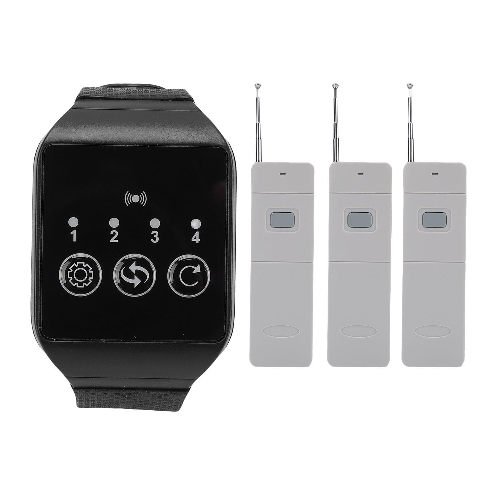 Cercapersone Wireless per Operatori Sanitari e Ristoranti, Cercapersone con Vibrazione e Cicalino Flash con 1 Ricevitore e 3 Trasmettitori per Infermieri, Case, Hotel, Pub Bar