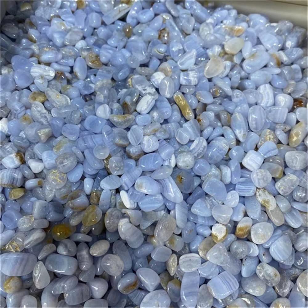Haussammlung Natürliche Magie, natürlicher Blauer Spitzen-Achat, Edelstein, Kristalle, Steine, Splitter, Kies, Trommelstein for Fengshui(Size:Approx 5-8mm)