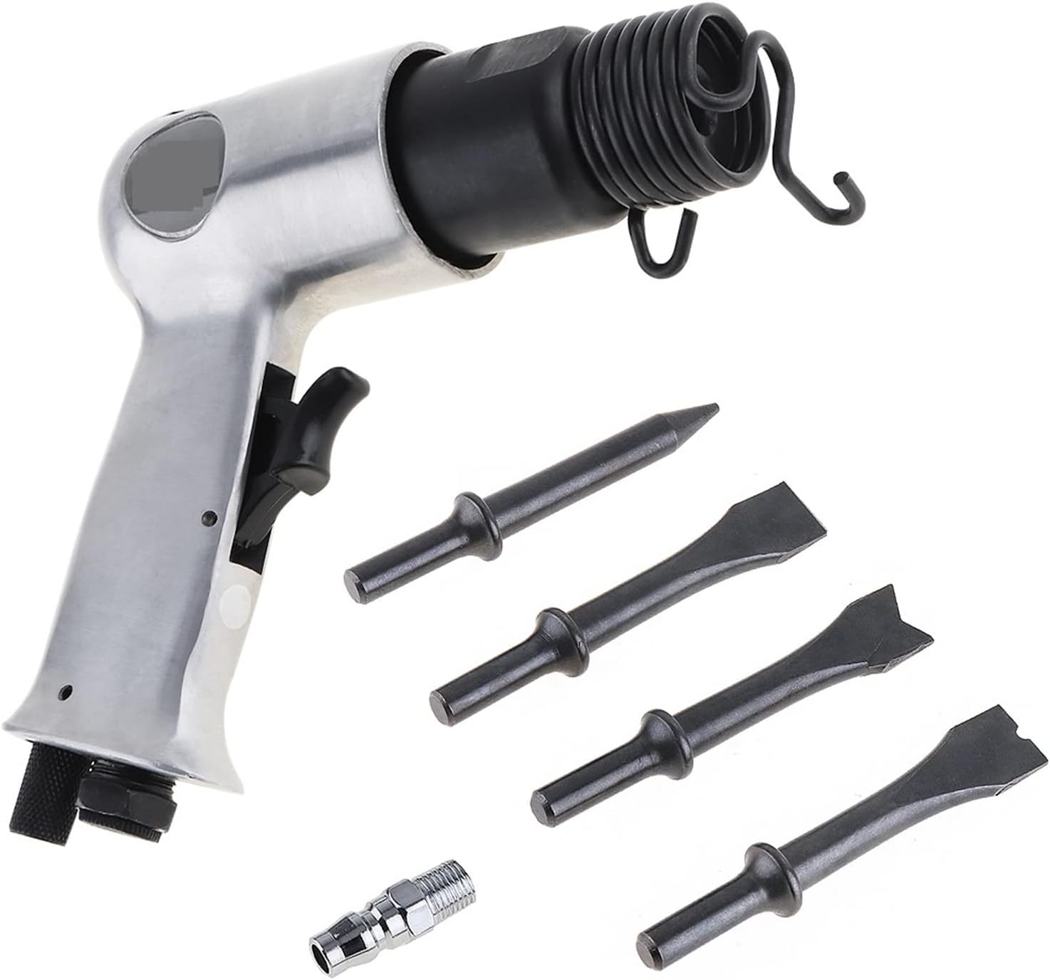 9150 120mm Professional Handheld Pistol Gas Shovels Air Hammer Small Rust Remover Cutting Drilling Chipping Pneumatic Tool,Ergonomic-Grip(Air Hammer set B)