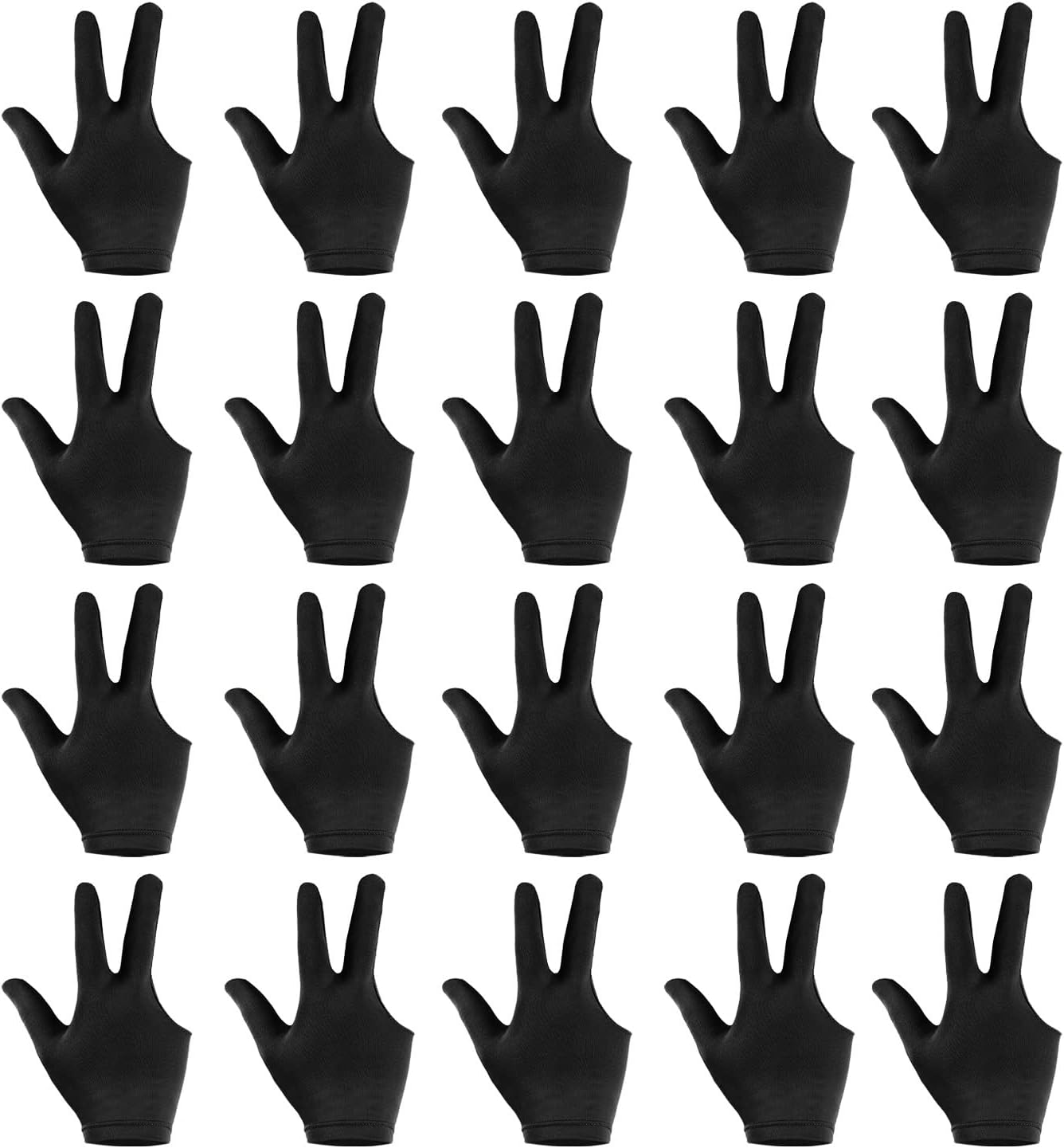 PATIKIL 3 Fingers Pool Gloves, Billiard Gloves Left & Right Hand Show Gloves Pool Cue Gloves for Shooter Carom Pool Snooker Cue Sport