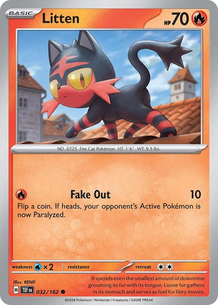 Litten 032/162 Pokemon Holo Reverse Card (SV Temporal Forces) + 1  TitanCards Toploader : Amazon.com.be: Toys