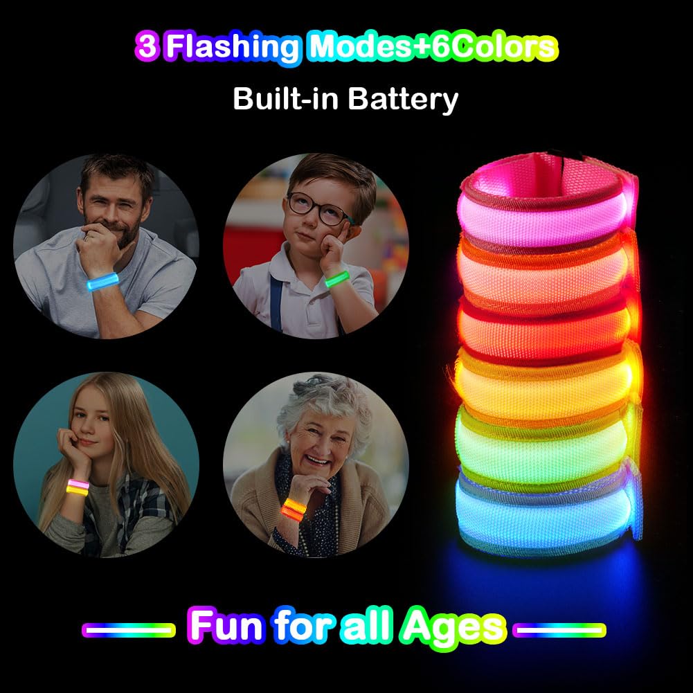 Braccialetti LED lampeggianti secondo la musica - bianchi | Cool Mania