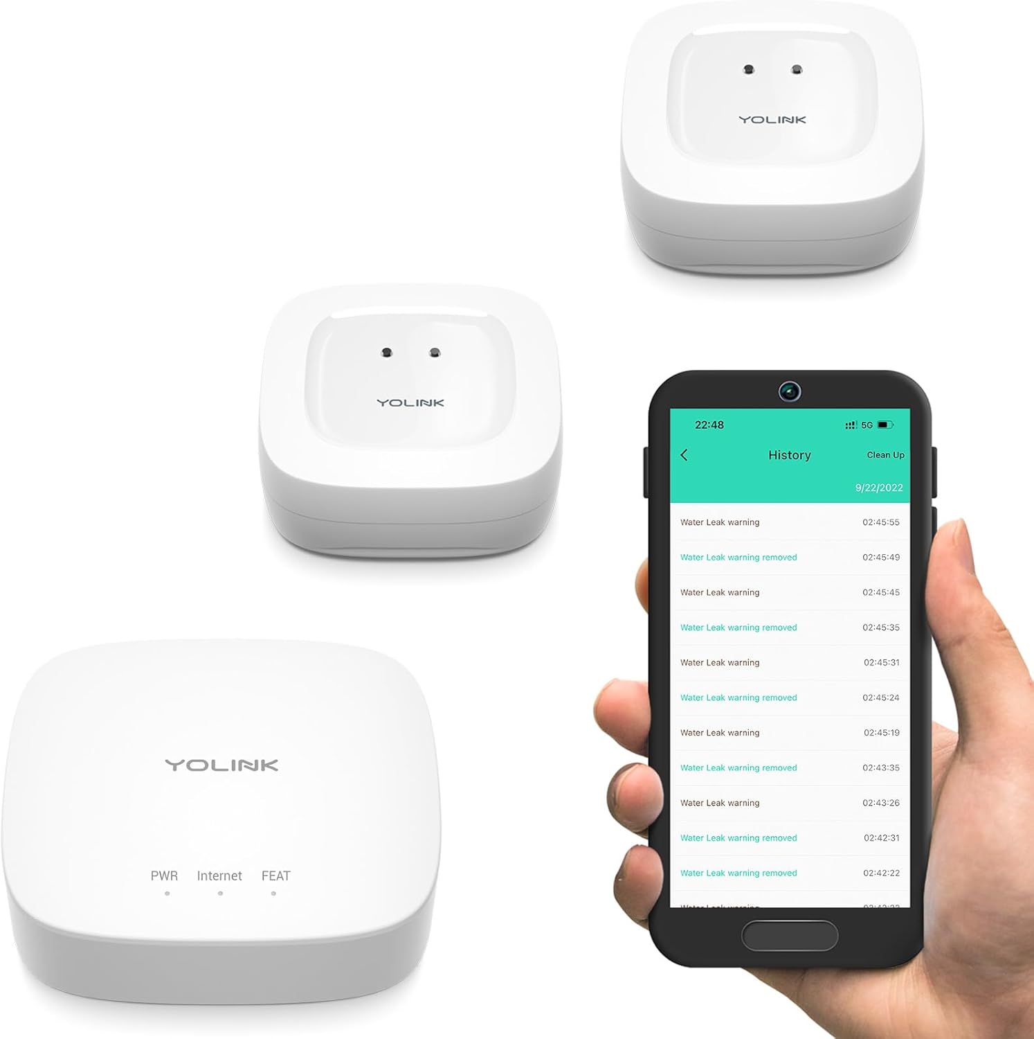 YoLink Smart Home Starter Kit: Hub & Water Leak Sensor 2-Pack, SMS/Text, Email & Push Notifications, LoRa Up to 1/4 Mile Open-Air Range, w/Alexa, IFTTT, Home Assistant YoLink Smart Home Starter Kit: Hub & Water Leak Sensor 2-Pack, SMS/Text, Email & Push Notifications, LoRa Up to 1/4 Mile Open-Air Range, w/Alexa, IFTTT, Home Assistant