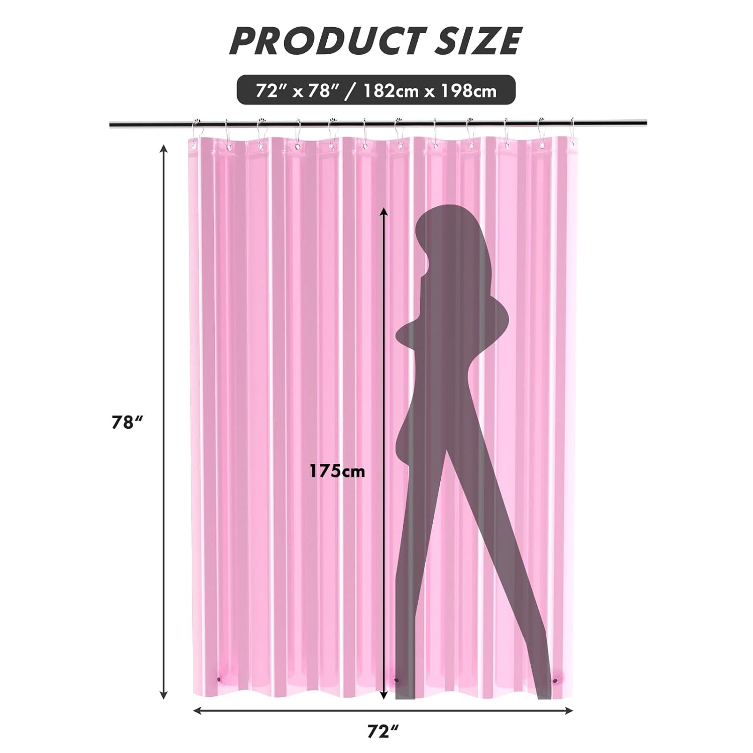 AmazerBath shower liner product display