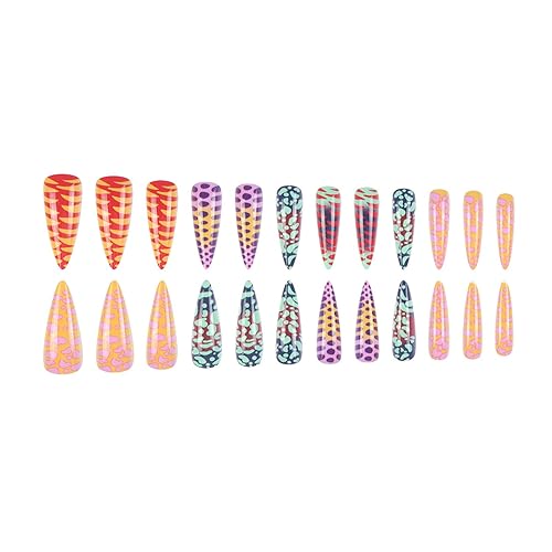 Miniatura 10 de Uñas postizas a presión con punta francesa con diamantes de imitación, uñas postizas acrílicas de lámina dorada, verde, forma de almendra, 24