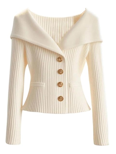 Floerns Womens Elegant Long Sleeve Cardigans Button V Neck Knitted Fall Outfit Sweater Tops
