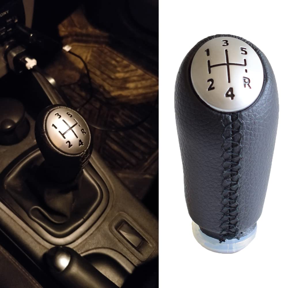 Pommeau De Vitesse Cuir Noir 5 Vitesses Pour Renault Clio 3, Mégane 2, Kangoo 2009
