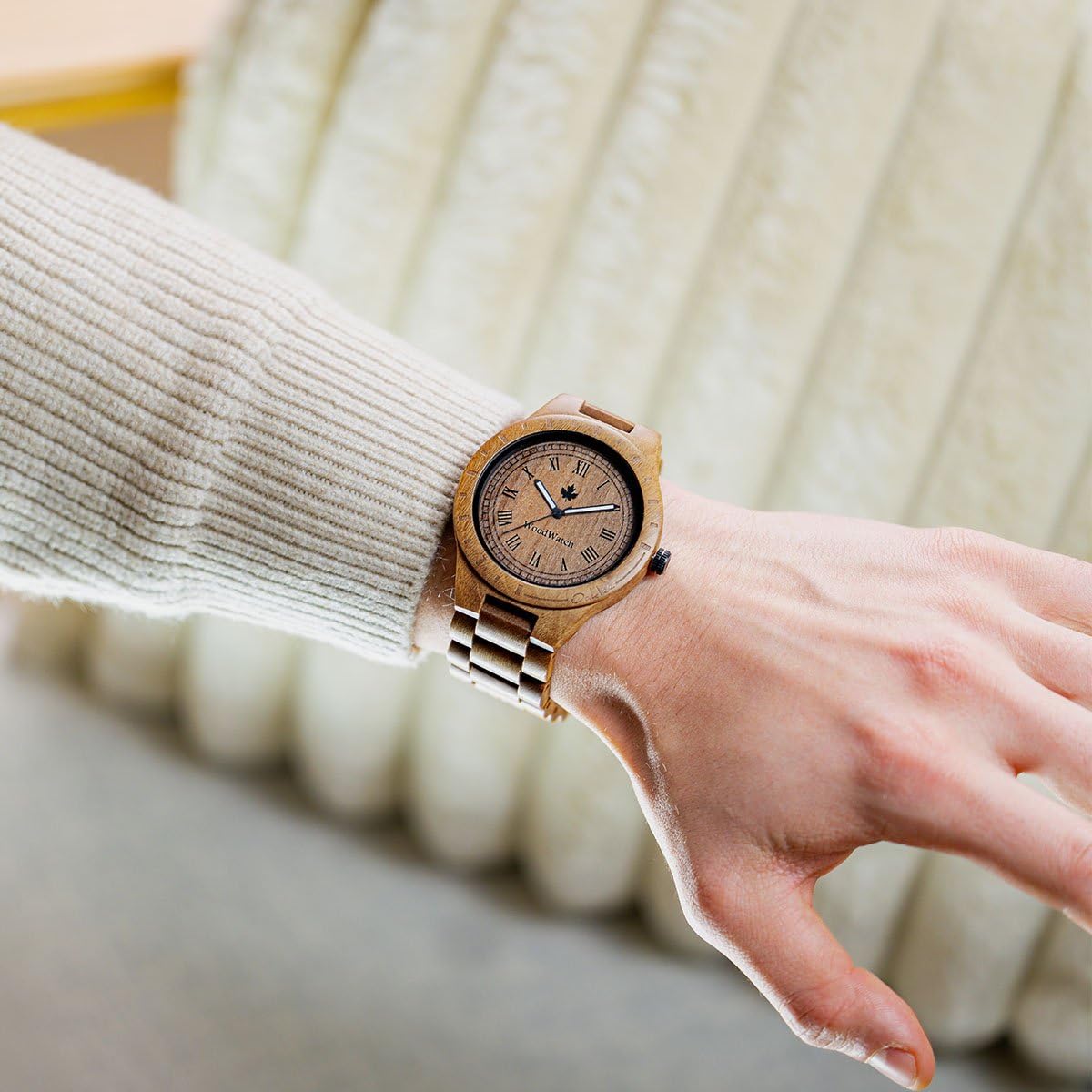 WoodWatch Oaklee Drewniany zegarek męski na rękę, drewniany zegarek na rękę, jakość premium, drewniany zegarek dla mężczyzn, produkt przyjazny dla środowiska, 1 drzewo na każdy zegarek, Pasek