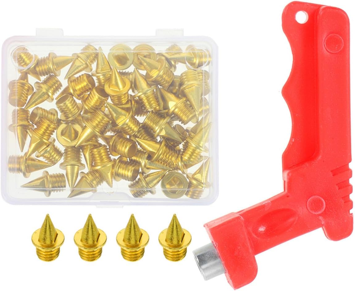 Track Shoe Spikes Professional Configuration Replacement Set for 60 Metallic Pyramid-Shaped Needle Spikes, Steel and Plastic Material, Quick Installation Short Running Shoes