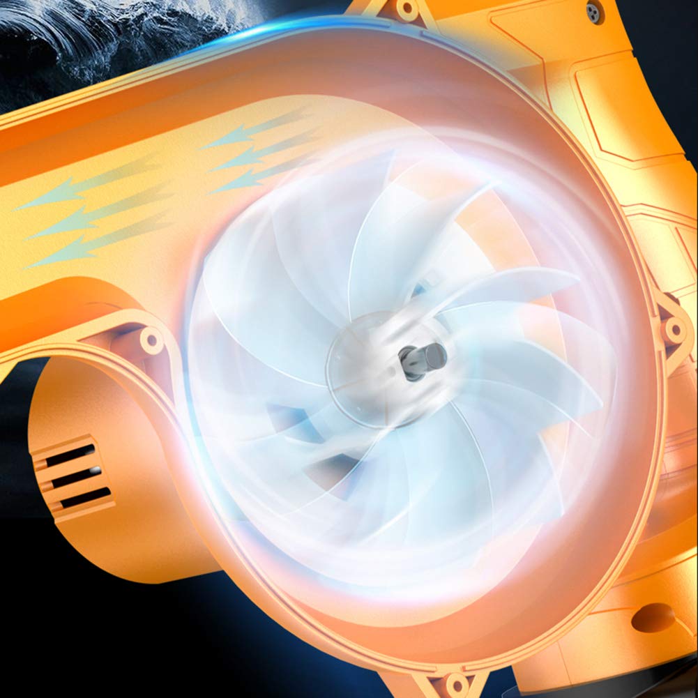 21V/3AH Soffiatore A Batteria,2 in 1 Spazzatrice e Aspirapolvere Elettrico con velocità Variabile e Ioni di Litio,per Soffiare Foglie Rimuovere Polvere(Arancione)