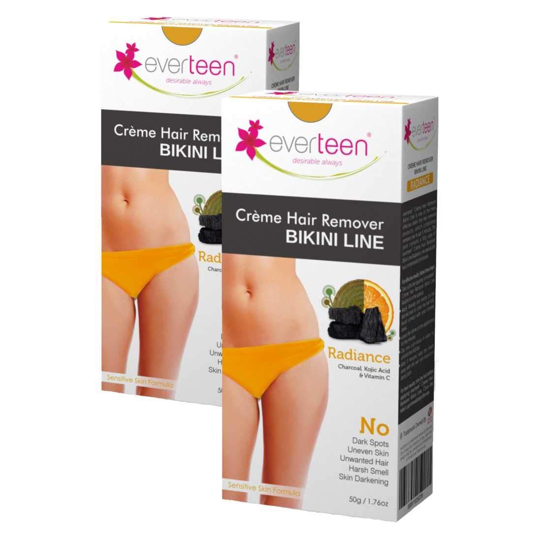 everteen RADIANCE Bikini Line Hair Remover Creme with Charcoal, Kojic Acid and Vitamin C - 2 Packs (50 g Each) (B08WQWGZ67) Amazon Price History, Amazon Price Tracker