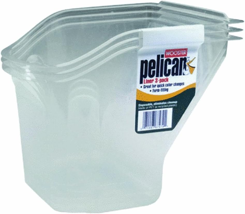 8629 Pelican Hand Held Pail Liners, 3-Piece Clear