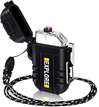 Valentines Gifts for Him Boyfriend: Electric Lighter Rechargeable USB, Electronic Plasma Arc Lighter Windproof and Waterproof for Camping, Hiking, Outdoor, Survival, Tactical, EDC Gear