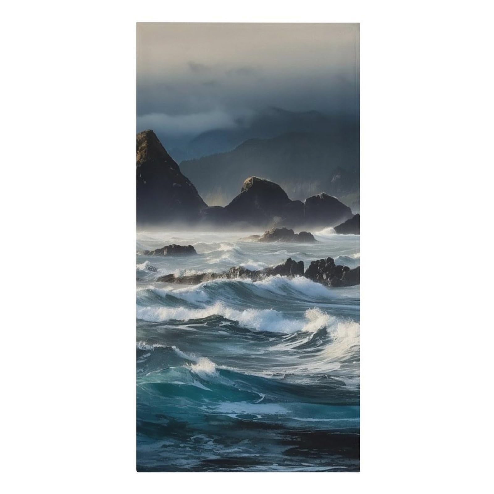 QMNLKH Mountains Meet The Sea Beach Towel for Women, Large Microfiber Pool Towel for Men, Absorbent Swim Towels for Home, Lightweight Bath Towels for Camping, Yoga, 30.3"x61.4"