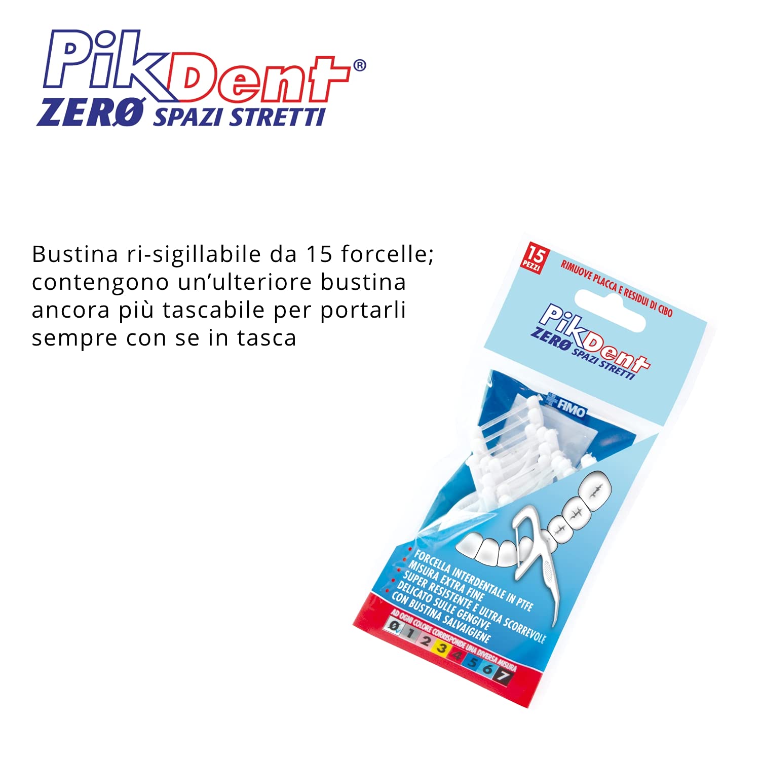 Pikdent Zero Spazi Stretti - Forcelle Interdentali con nastro in PTFE - Comode Come Lo Stuzzicadenti, Efficaci Come il Filo Interdentale - 30 Forcelle