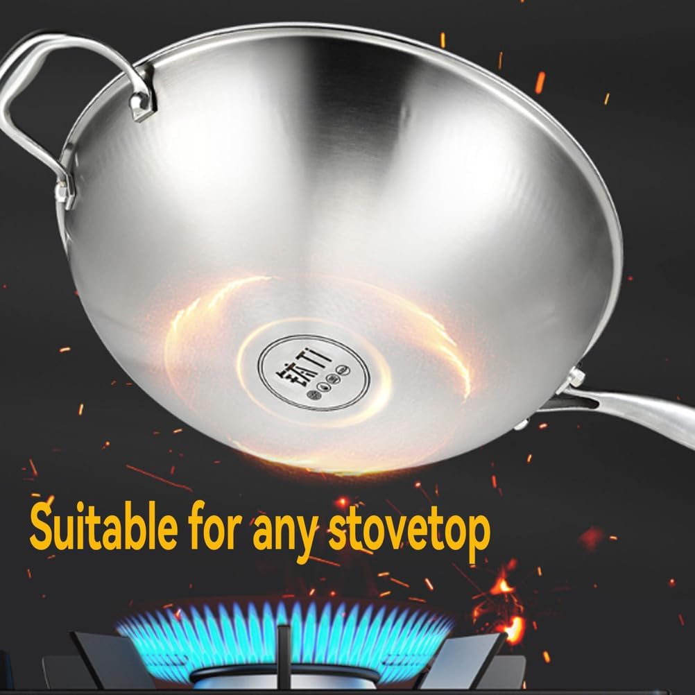 Titanium Hammered Pan, Durable Scratch-Resistant Titanium Frying Pans for Cooking Non Stick, Even Heating for Cooking, Nutritious Pan for Cooking, Compatible with All Cooktops,With steamer,12.