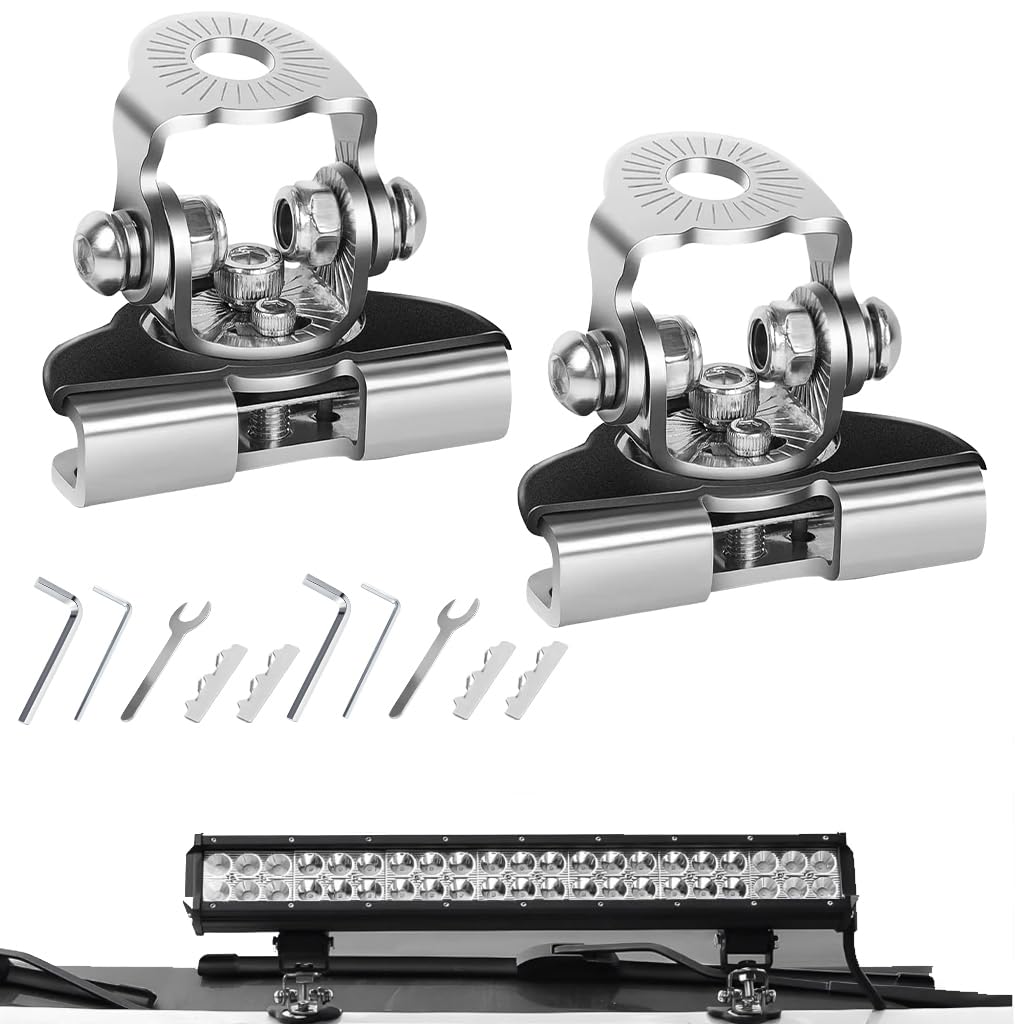 1 Pair Off-Road Vehicle Hood LED Light Mounting Brackets, Stainless Steel LED Pod Light Hood Mount for Trucks, SUVs, 4x4, Jeep, Off-Road Driving Lights Accessories-image-4