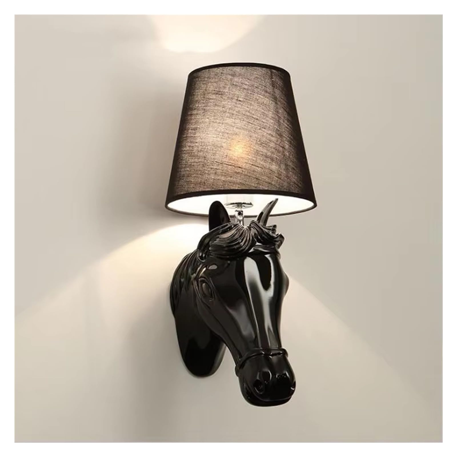 IvyLoutish Retro Resin Horse Wall Lamp Stair Living Room Bedroom Wall Light Exhibition Aisle Corridor Hotel Wall Sconces,Modern
