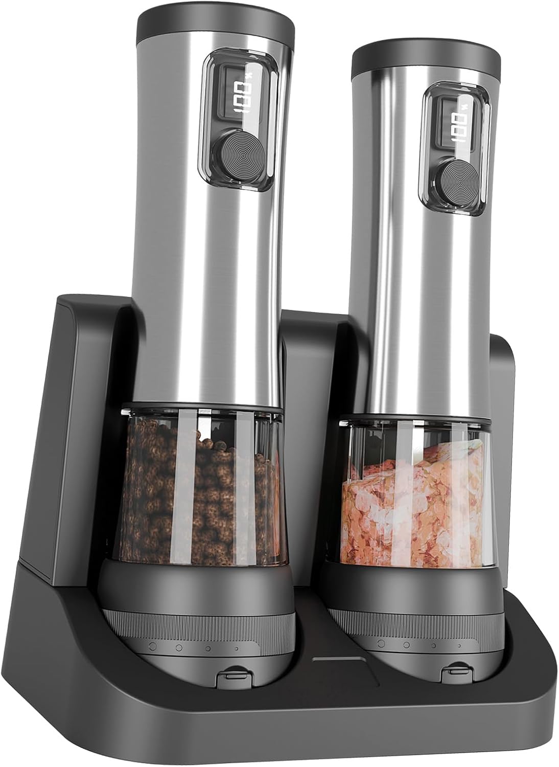 Cordless Electric Seasonings Mill Nonrust Steel Construction Ceramic Grinding Cores Double Speed Controling USB Charging Kitchen Tool Automatic Salts Grinders Kitchen Gadget