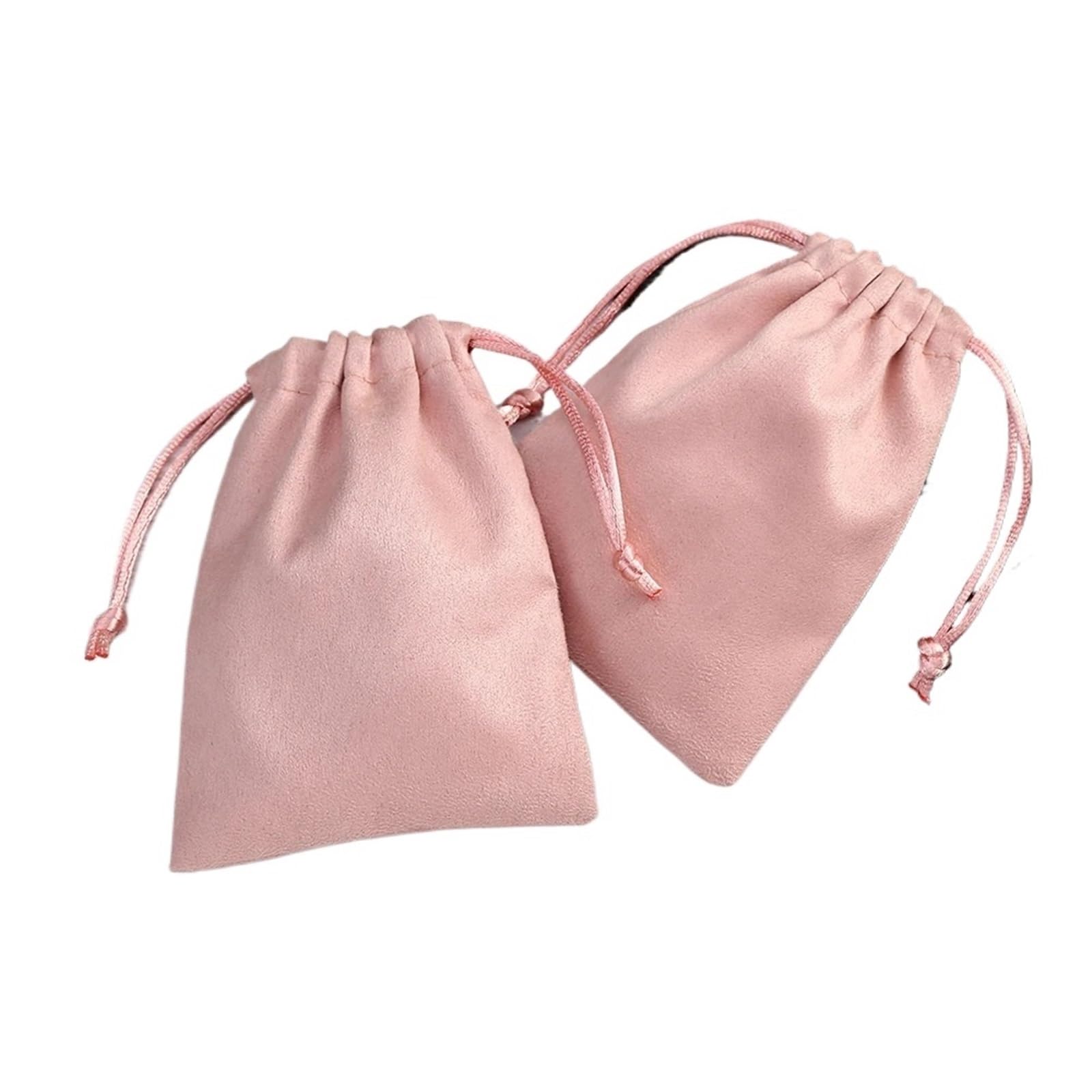 WEOKDFHA Jewelry Storage Bag 50pcs Flannel Jewelry Packaging Pouches Wedding Favor Bag Velvet Drawstring Pouch For Cosmetic Makeup(Pink,5X7cm)