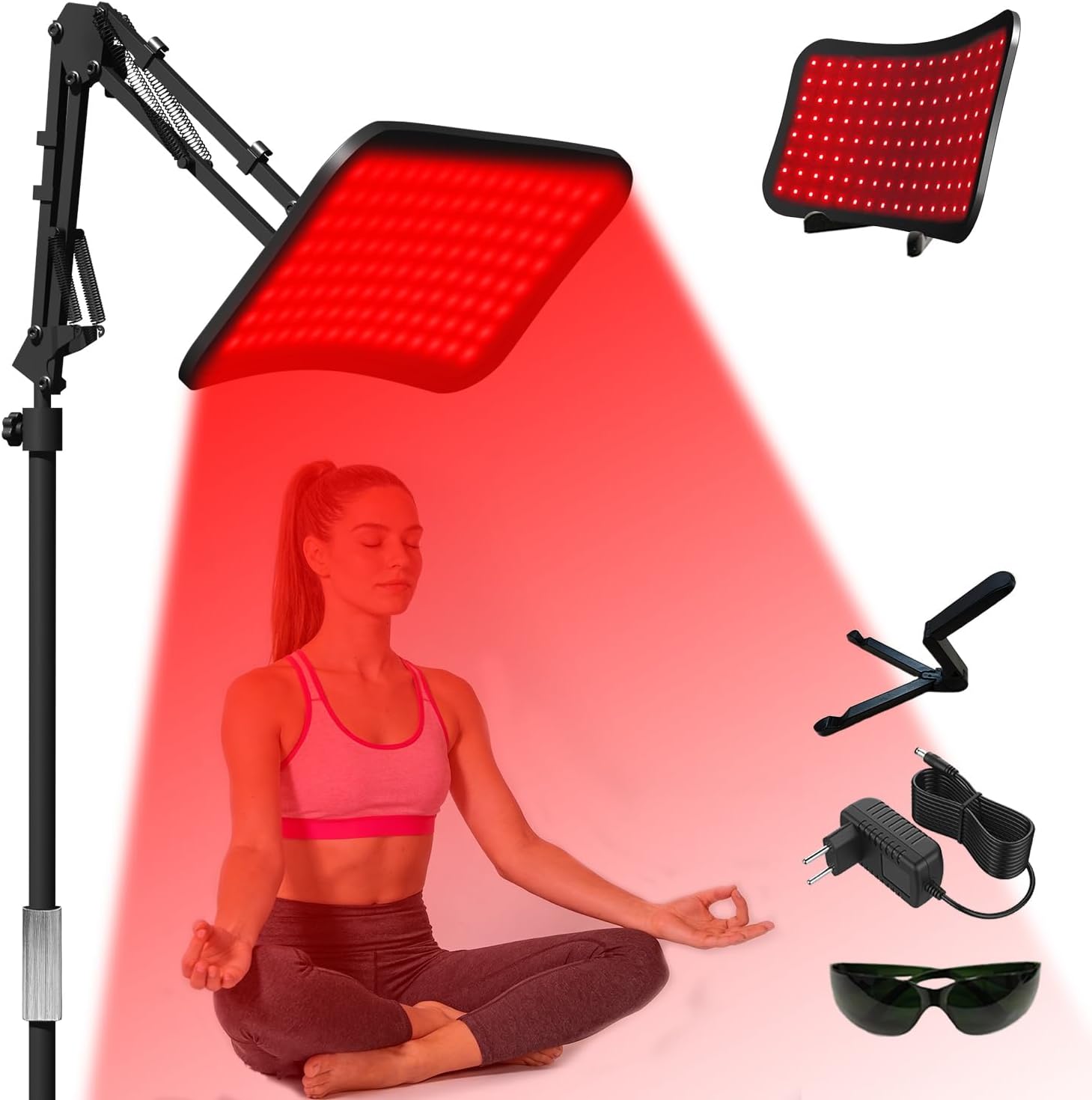 Full-Body Red Light Therapy System – Curved Panel with Dual 660nm & 850nm LEDs, Home Wellness Kit