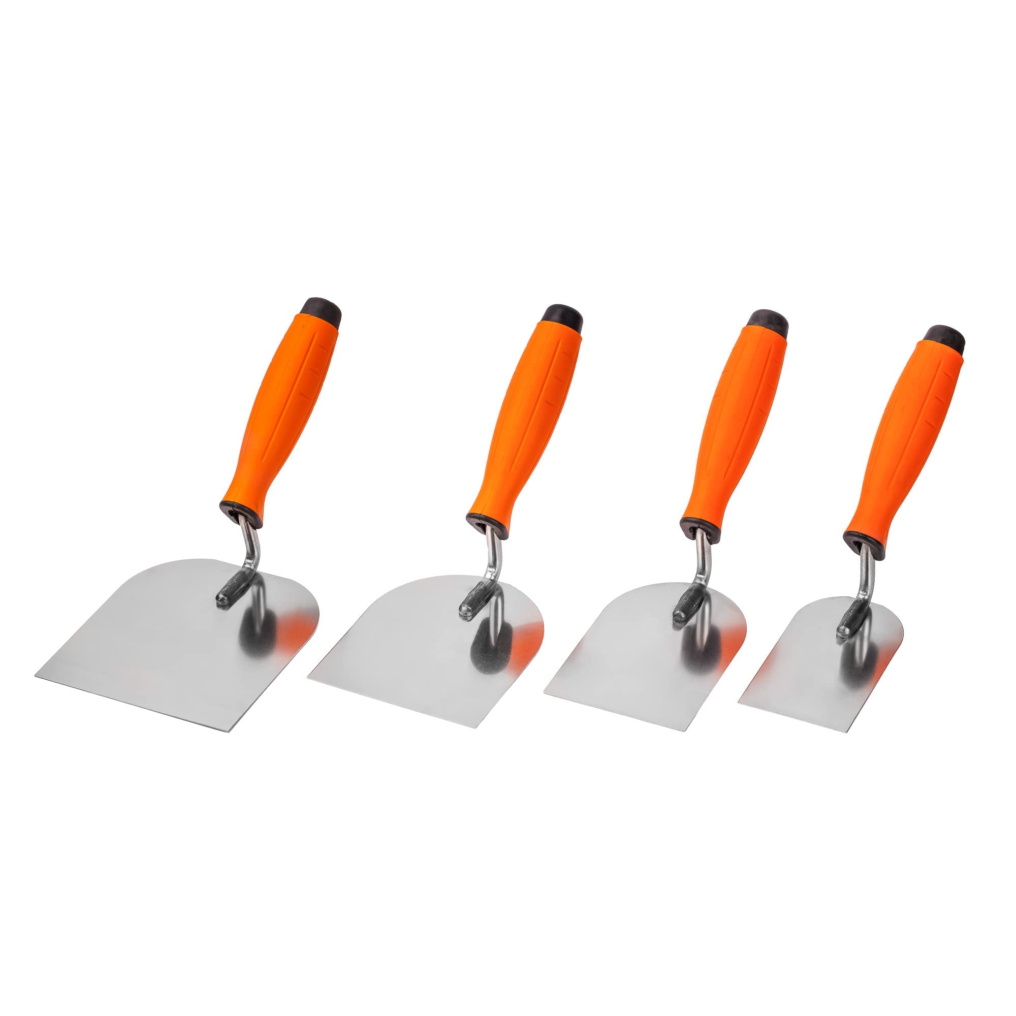 Mivos Stainless Steel Trowel Set, 4 Pieces, 60 mm, 80 mm, 100 mm, 120 mm, Stainless Steel Trowels