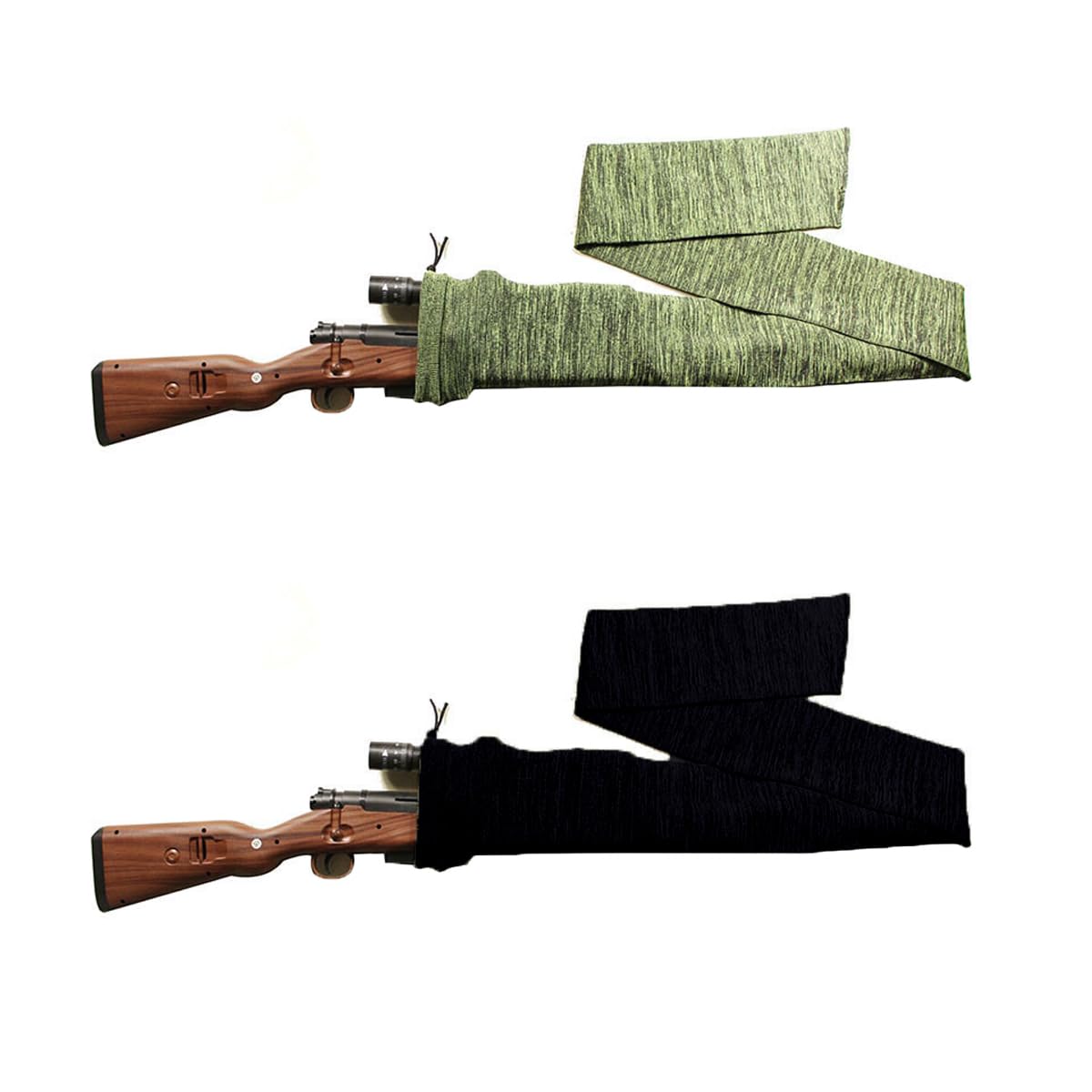 HOUSON 2 Stück Gewehrsocke，Gewehr Sack Lufgewehr Aufbewahrung Abdeckung Gun Socke Shotgun Fall Sleeve Anti-Staub（Schwarz +Grün） Sport & Freizeit