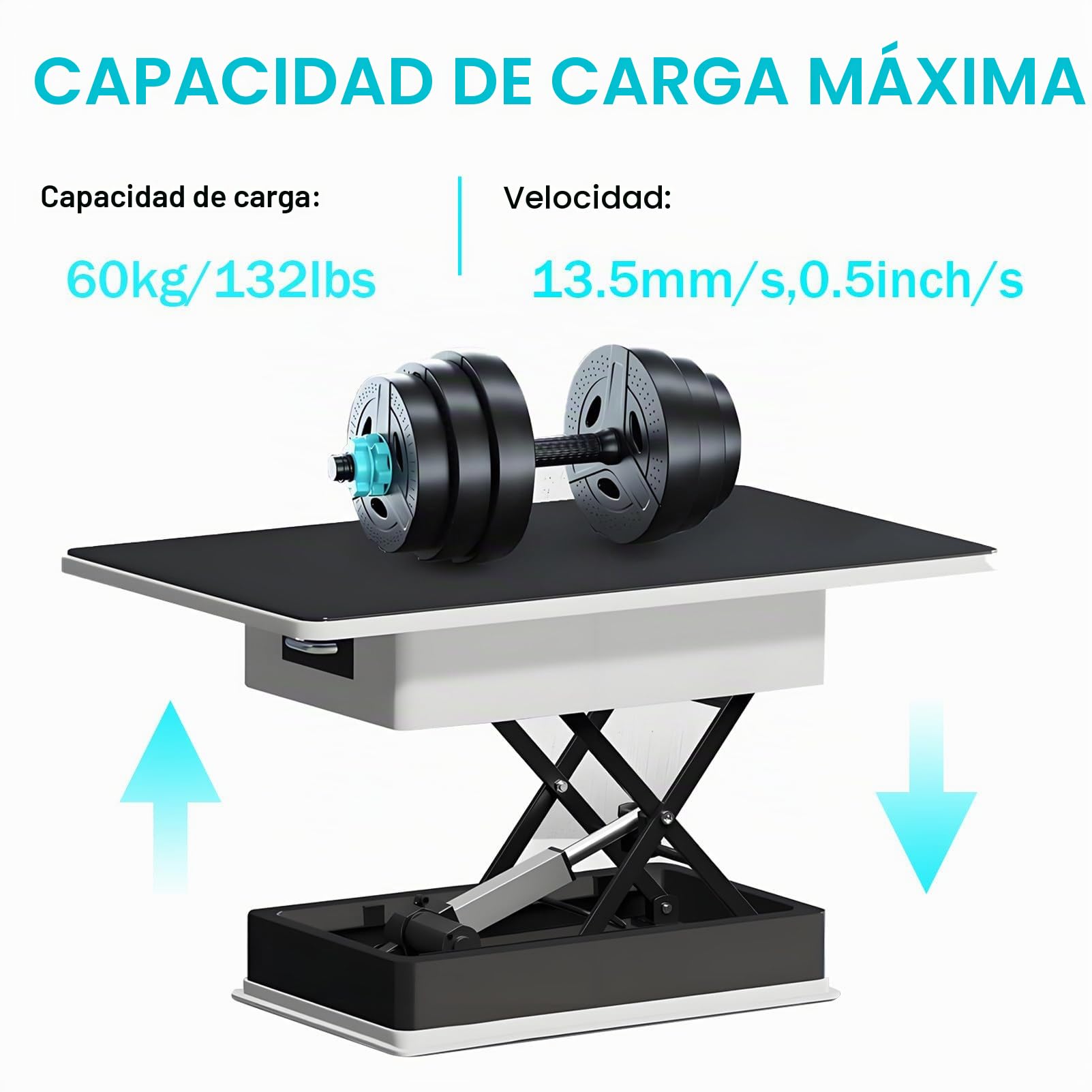 Plataforma elevadora eléctrica de altura ajustable, elevador de tijera eléctrico, 180-680 mm/7,1-26,7 pulgadas de altura ajustable para trabajo, oficina,hogar, fábricas, almacenes y supermercados