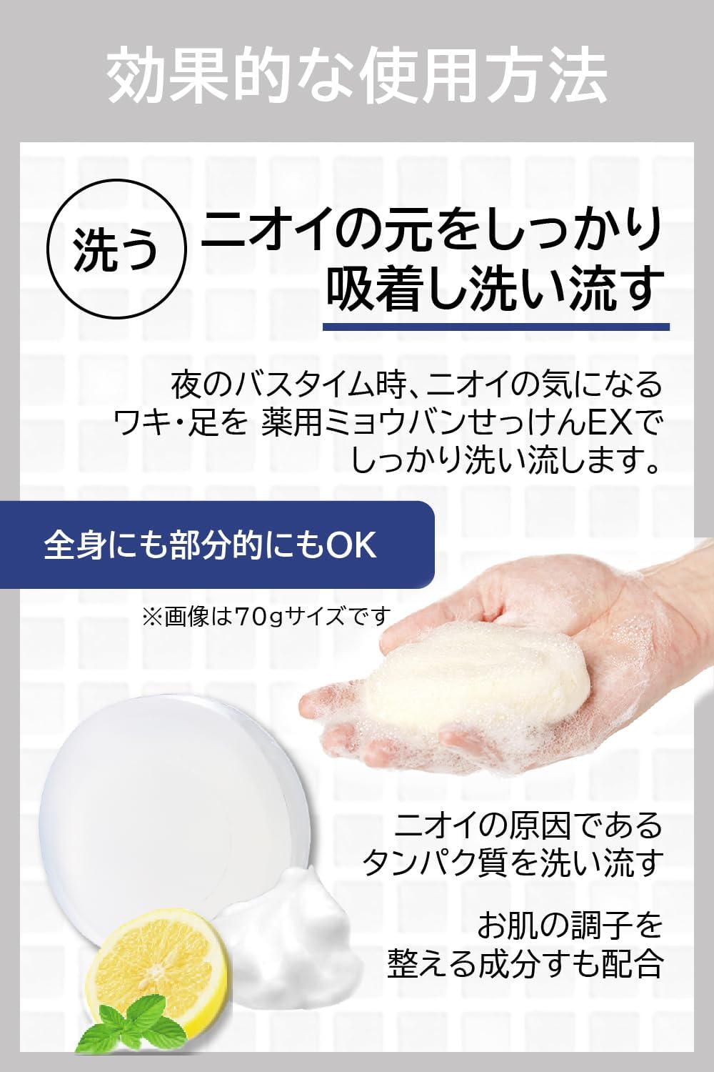 わきが対策 脇の匂い 足の匂い 薬用ミョウバンせっけんEX（2個セット ） ドクターデオドラント 【医薬部外品】