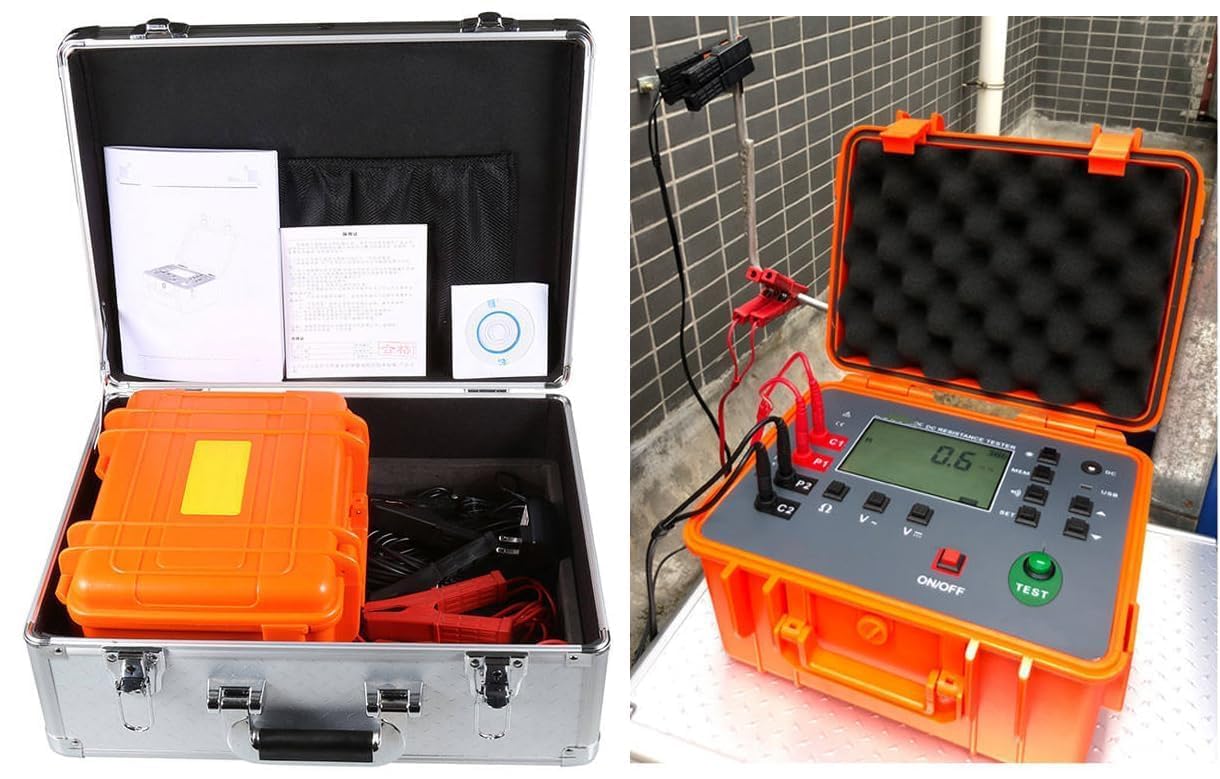 Equipotential Bonding Resistance Meter DC Tester 30.00KΩ for Measuring The Contact Resistance of Switches and Socket Contacts,Coils,Metal Wires,Welding Points and Other Low-Value Resistances