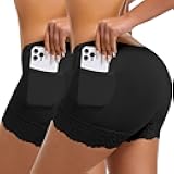 2pack Seamless Slip Shorts: Slip Boyshort Panties for Women Anti Chafing Underwear Smooth Workout with pocket