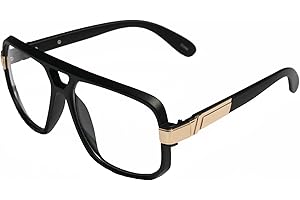 V.W.E. - Classic Thick Square Frame Clear Lens Glasses
