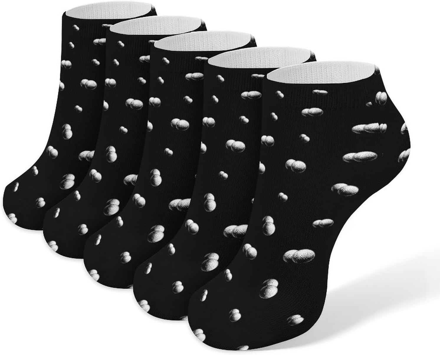 Golf Ball 5 Pairs Low Cut Ankle Socks Casual Liner Sock No Show Invisible Socks for Men Women