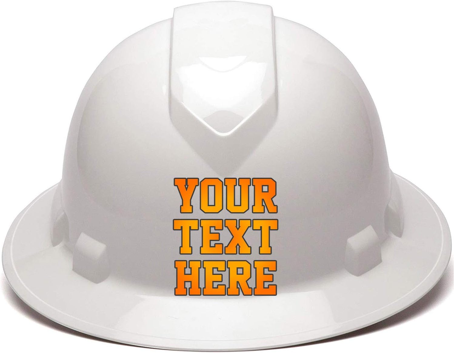 Custom Hard Hats - Personalized Logo - Customized Full Brim Cap 4 Point Ratchet Suspension