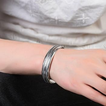 Amazon | [SEVEN EBISU] ブレスレット バングル シルバー 太め