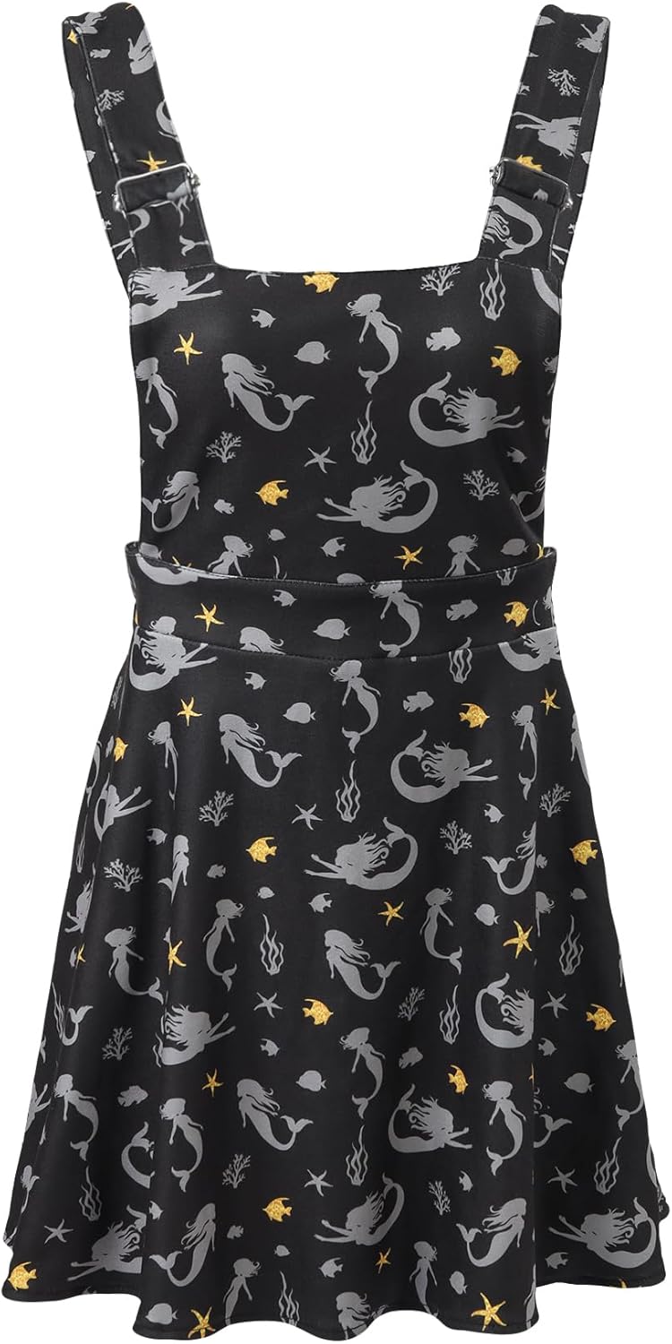CutiePlusU Women's Suspender Dress Adjustable Suspenders Skirt Cartoon Printed Overalls