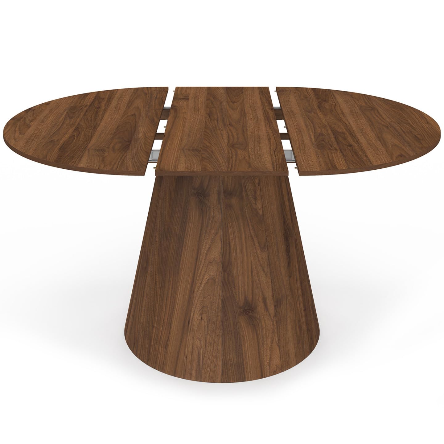 IDMarket - Table à Manger Ronde Extensible Angele 4-8 Personnes Noyer 110-150 cm