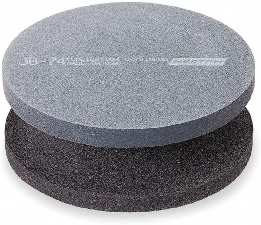 Norton Crystolon Abrasive Machine Knife Stone, Silicon Carbide, 4" Diameter x 1-1/2" Thickness, Grit Coarse/Fine (Pack of 1)