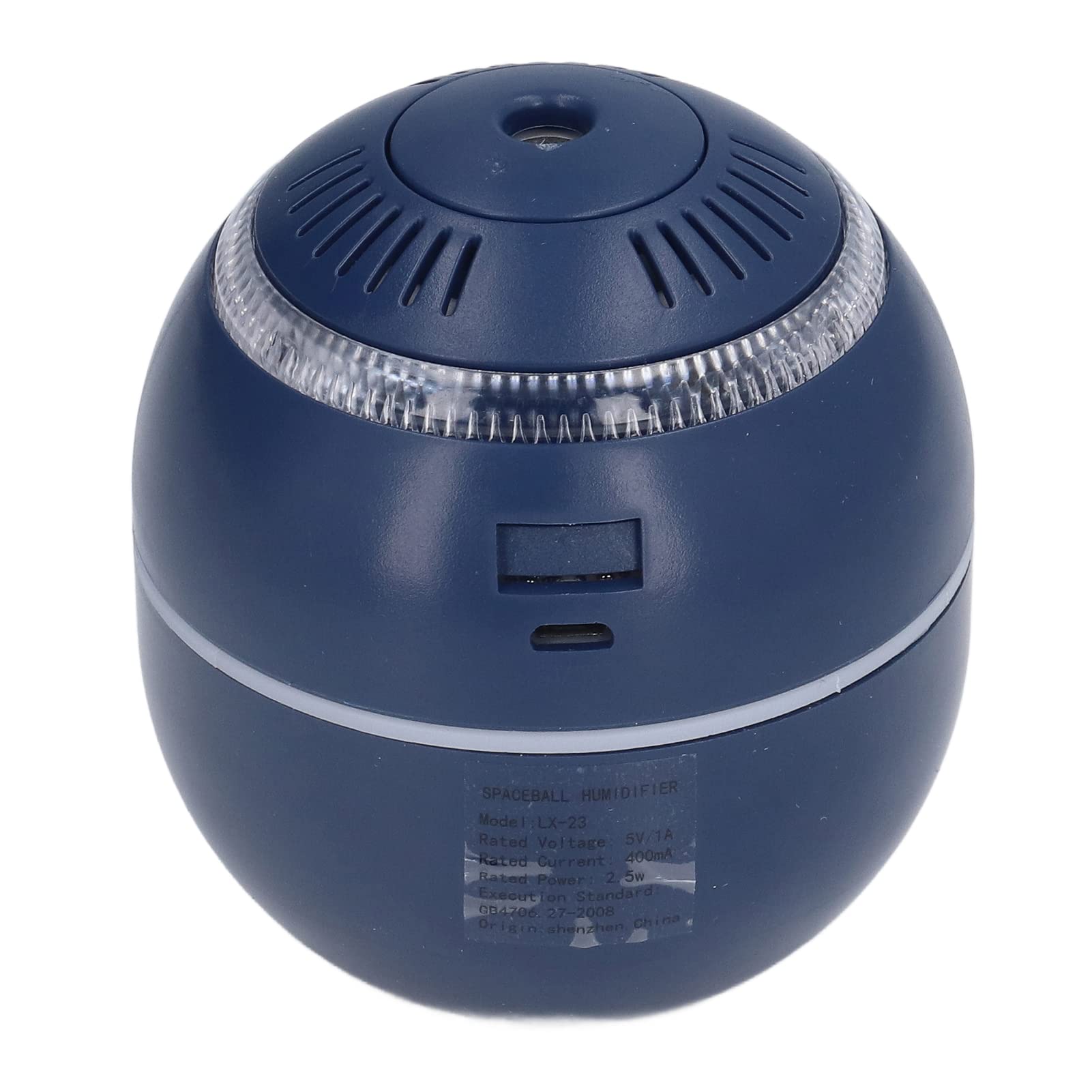 Domowy nawilżacz w kształcie kuli Kolorowy nawilżacz ze światłem RGB Mini nawilżacz powietrza uzupełniający wodę (Niebieski)