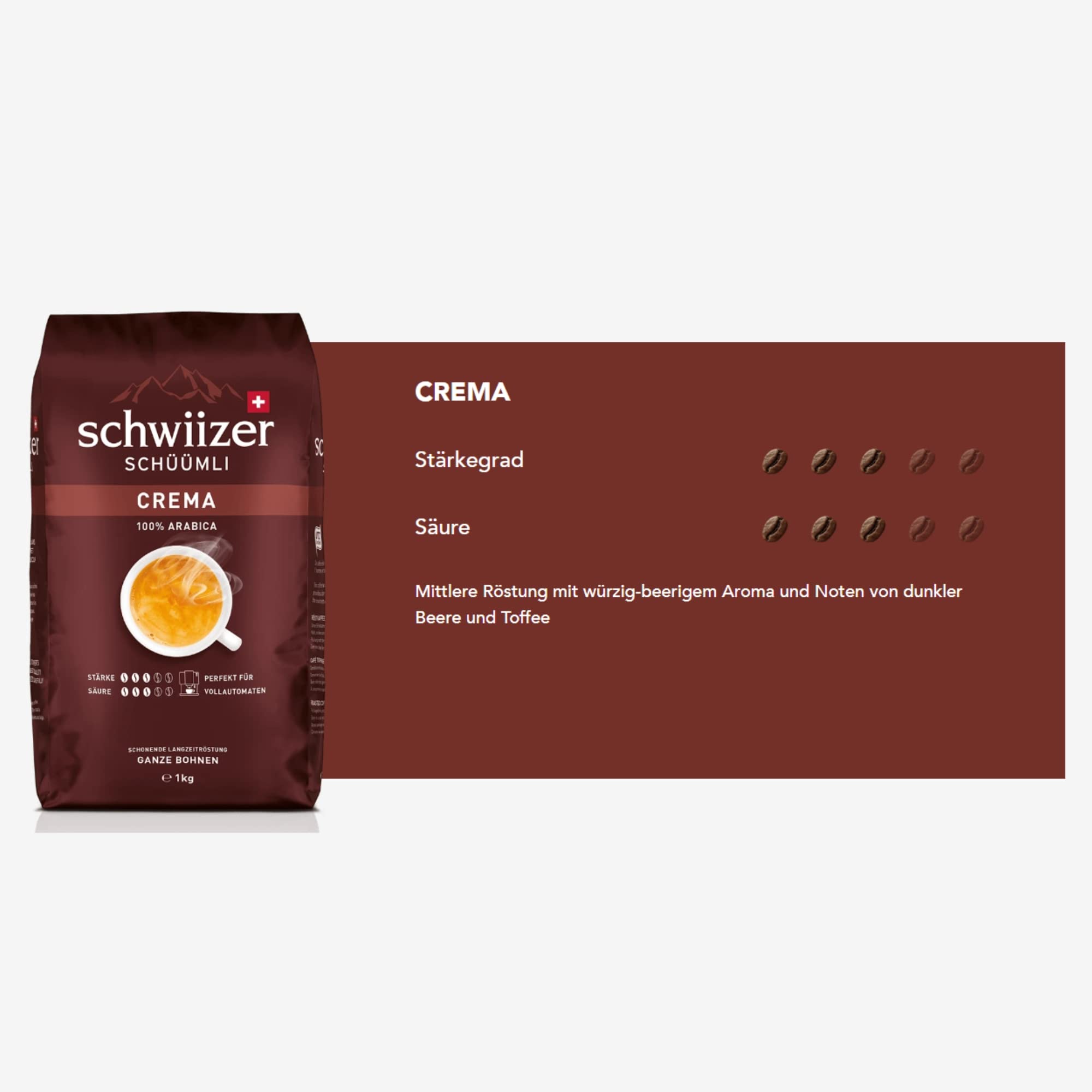 Schwiizer Schüümli Crema Bio kawa ziarnista