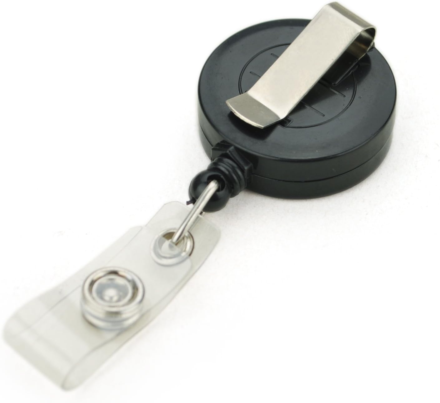 GOGO 50 PCS Retractable Badge Reel Name Tag Holder Reel Key Clip-Transparent Assorted-100 pcs