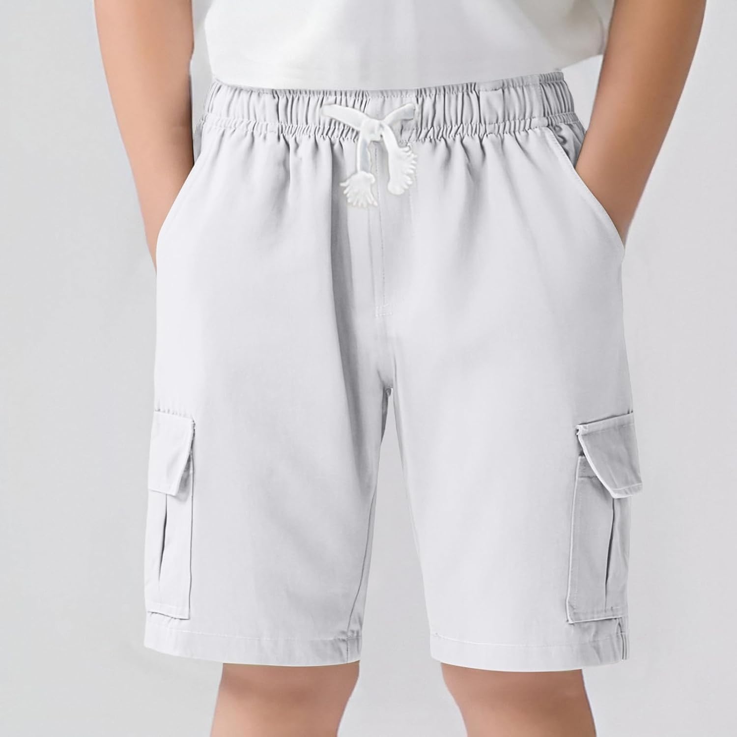 Boys Girls Cargo Shorts Kids Cotton Athletic Shorts Big Boys School Uniform Causal Active Summer Clothes with Pockets
