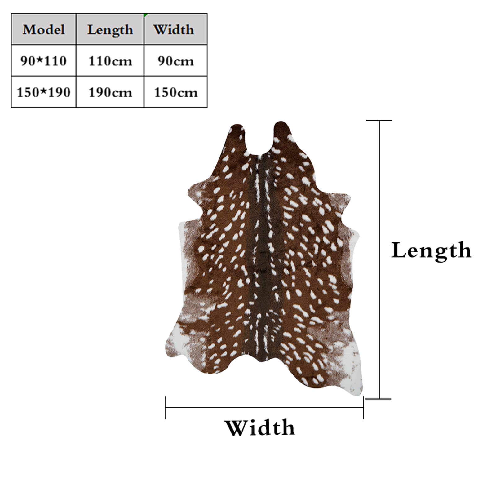 Tappeto con Stampa in Stile Pelle di Mucca,Tappeto con Stampa Animalier,Tappeto Mucca,Tappeto in Finta Pelle Bovina,Tappeto Imitato in Pelle di Animali,Pelle Scamosciata Artificiale