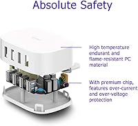 Vista 7 de Estación de carga USB de 4 puertos – BULL Bloque de cargador USB múltiple, cable de carga de pared blanco de 6 pies para múltiples dispositivos