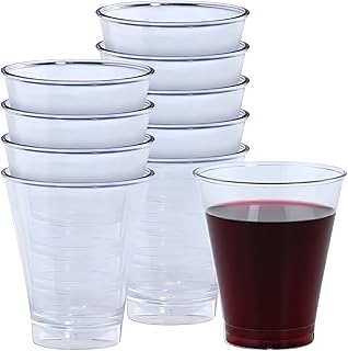 Lillian Tablesettings Plastic Double Shot Glass-5 oz | Clear Barware | Pack of 10 Drinkware