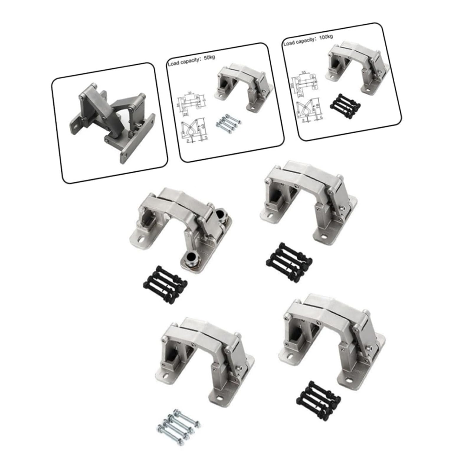 Bisagra de ángulo de 180 grados de alta resistencia for puertas de piedra, bisagra for boca de incendios con gran capacidad de carga, construcción de acero inoxidable.(150kg)