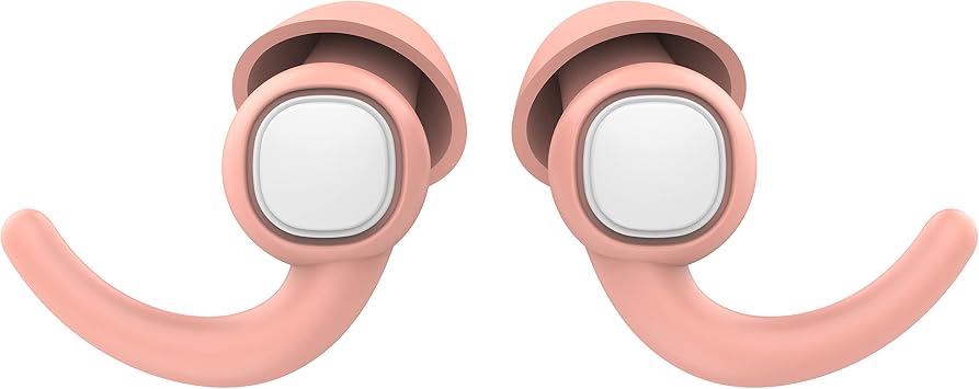 Noise Reduction Earplugs Super Soft, Reusable Hearing Protection in Flexible Silicone Earplugs for Sleep, Noise Sensitivity & Flights - Noise Cancelling Light Pink